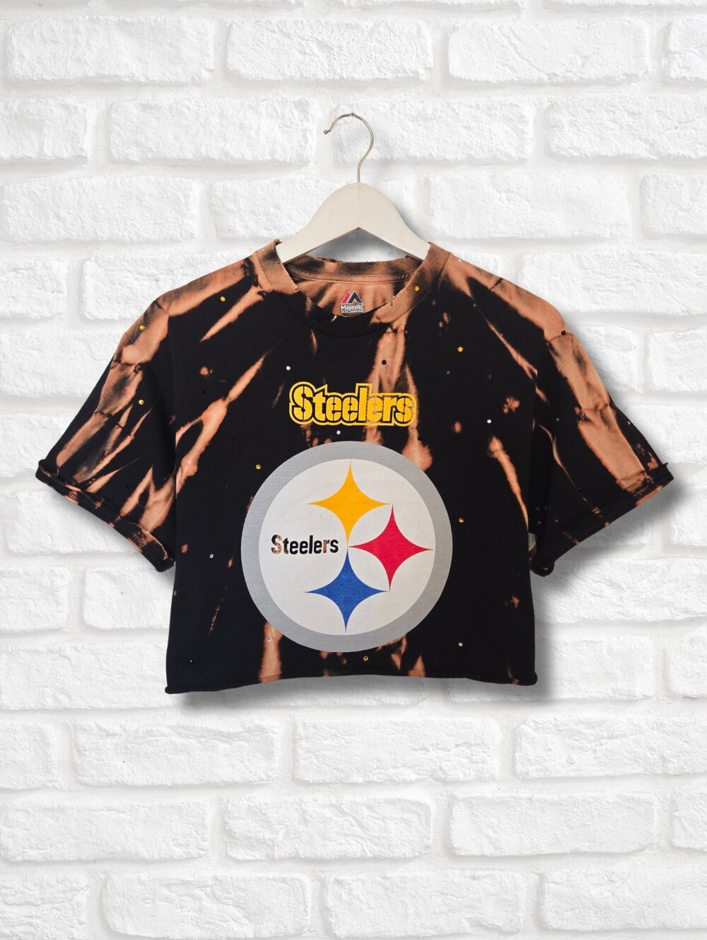 Pittsburgh Steelers Crop Top W/Rhinestones